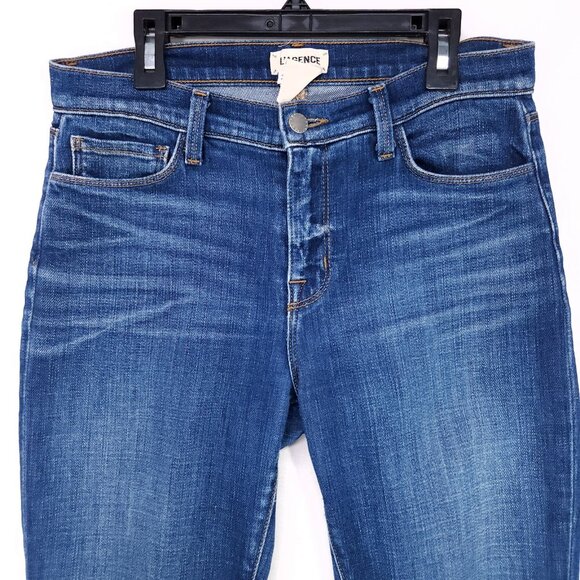 L'Agence Distress Jean Size 26 Womens Cropped Cuff Skinny Leg Mid-Rise USA Msde - Picture 4 of 13